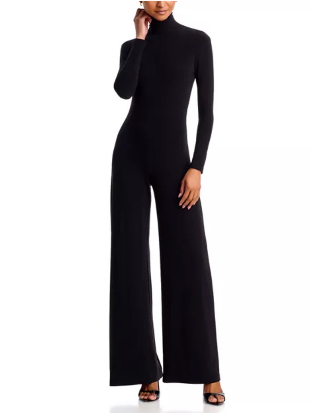 Normal Kamali Long Sleeve Turtleneck Jumpsuit In Black